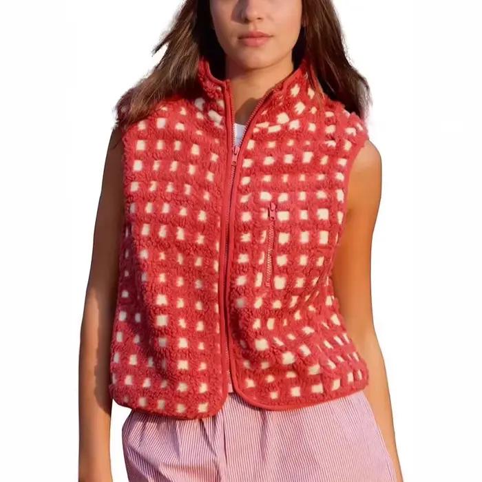Gilet en polaire gaufré pour femme