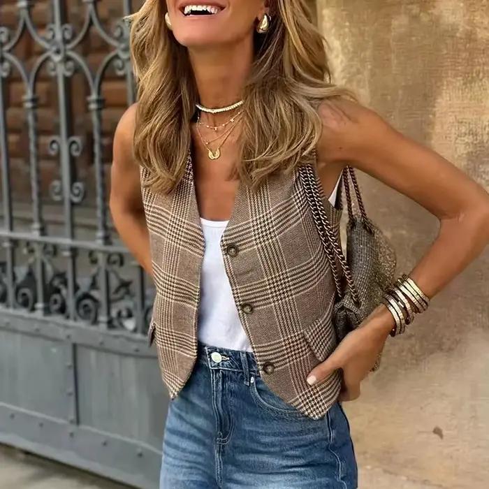 Inzatrafs-Blazers vintage pour femmes