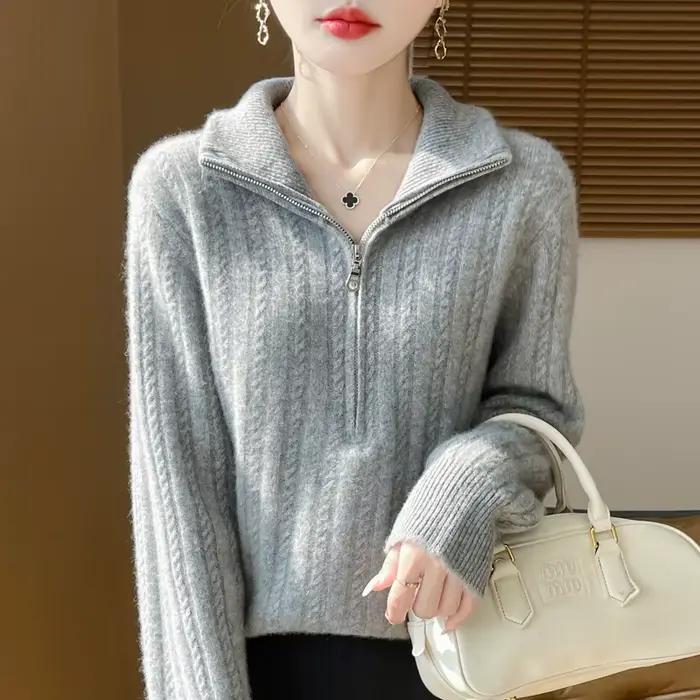 Pull épais torsadé en laine d'hiver