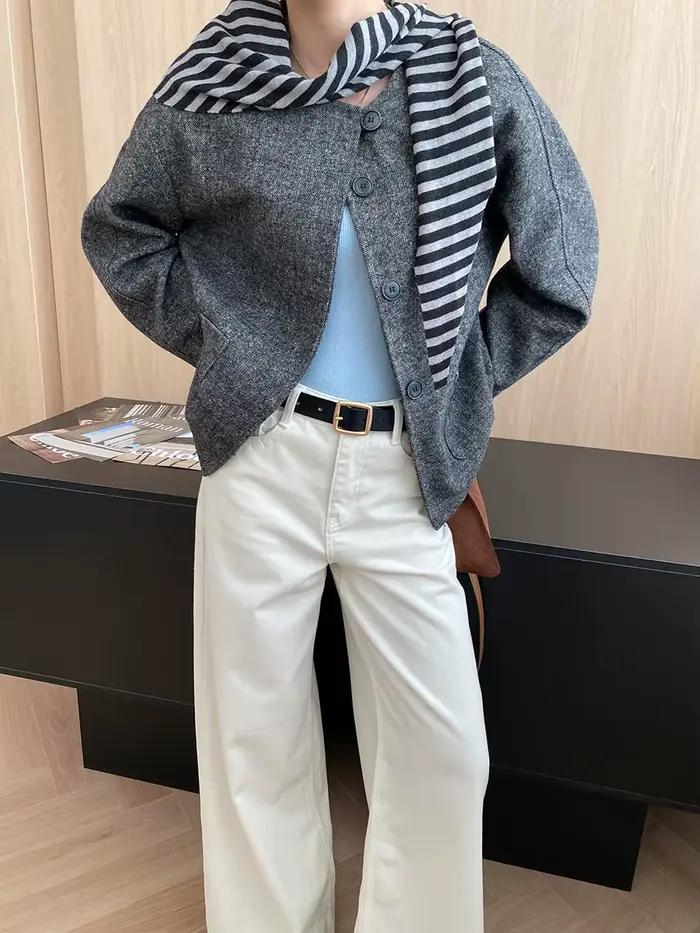 Manteau en laine grossière pour femmes