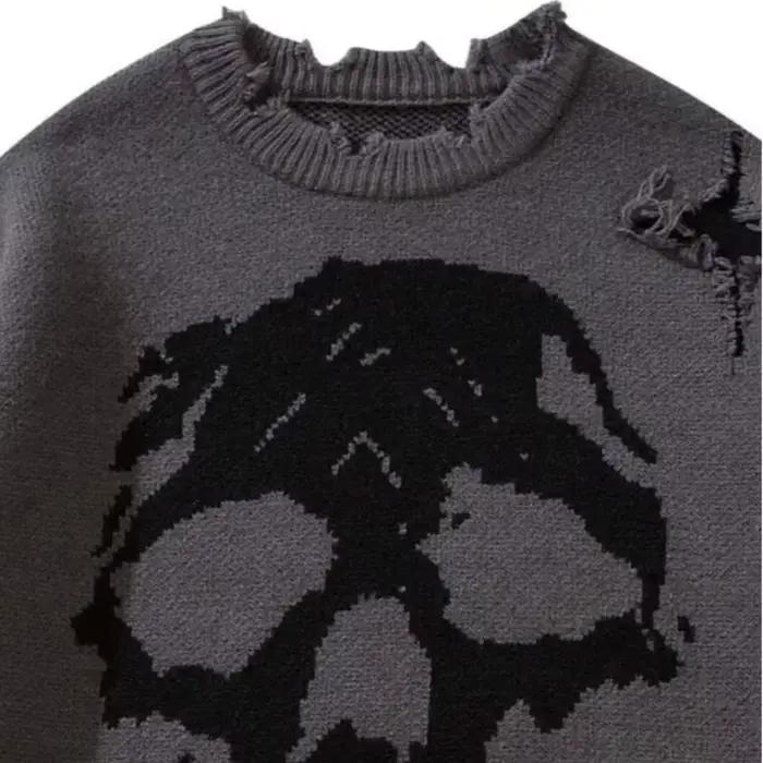 Pull tricoté ample style décontracté avec épaules tombantes
