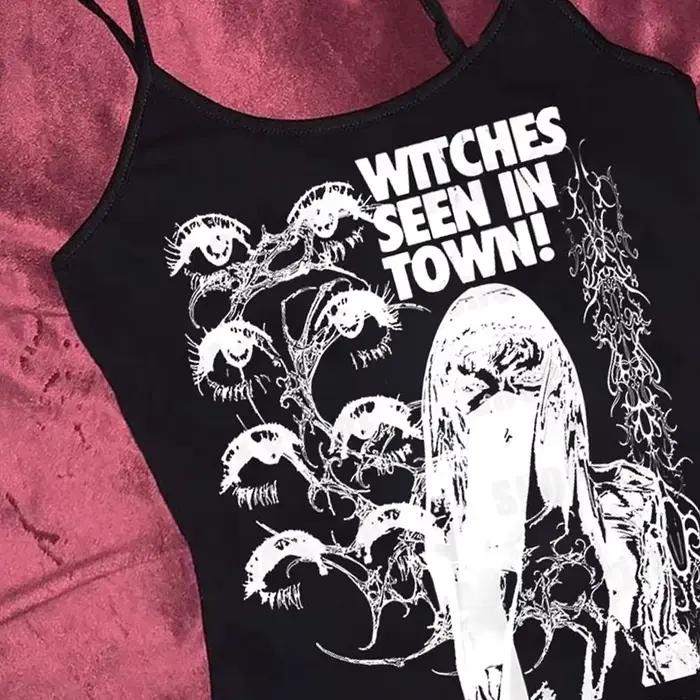 Gilet vintage punk imprimé Kawaii pour femmes