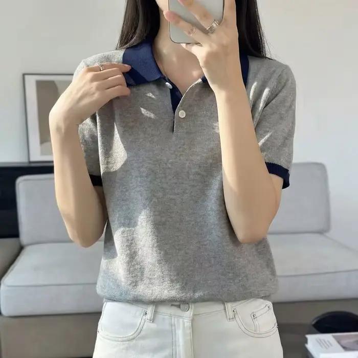 Pull tricoté 100 % pur coton pour femme