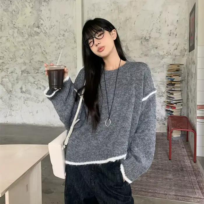 Pull épissé irrégulier pour femme