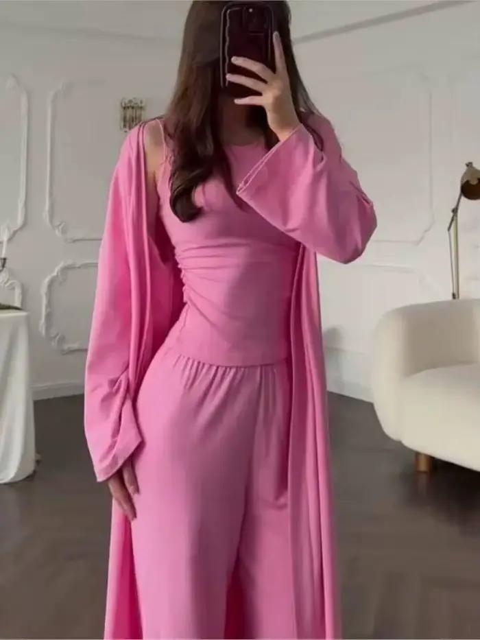 Ensemble 3 pièces élégant pour femme : gilet