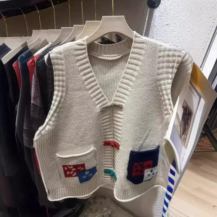 Cardigan tricoté à col en v pour femme