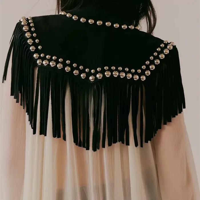Gilet à franges pour femme