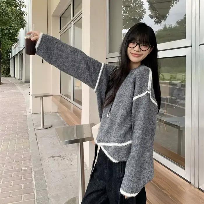 Pull épissé irrégulier pour femme