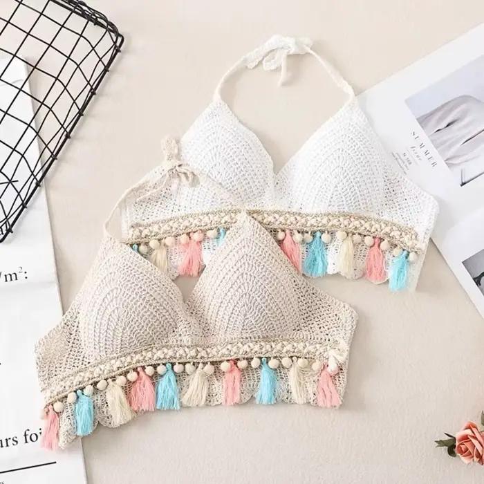 Camisole d'été sans manches en Crochet pour femmes
