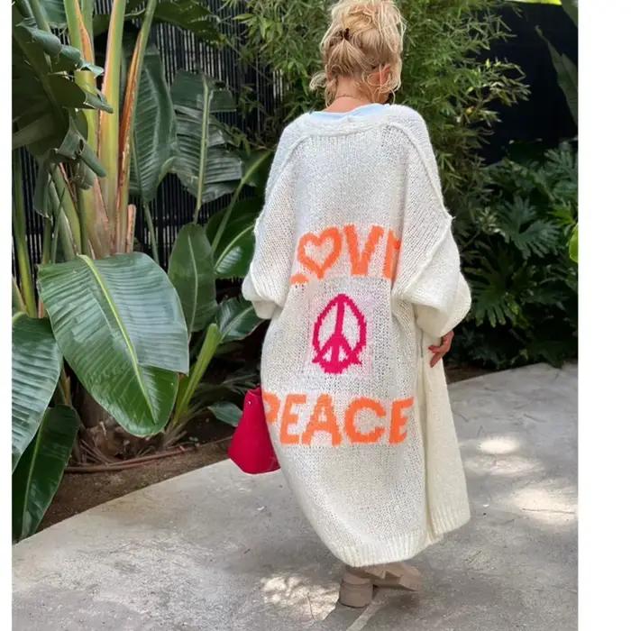 Gilet long à manches longues pour femmes