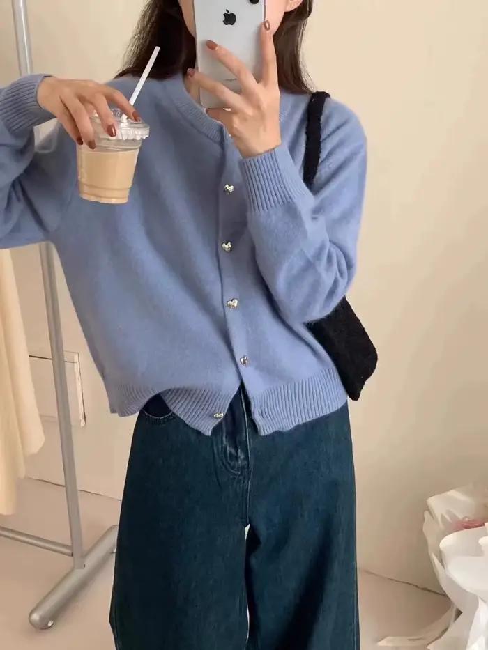 Cardigan tricoté en cachemire pour femme