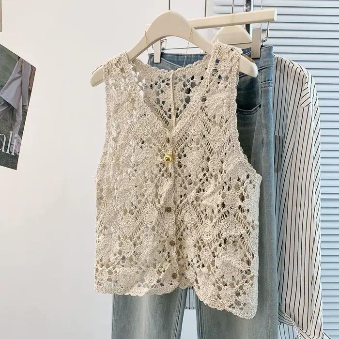 Gilet en crochet Granny Square pour femme