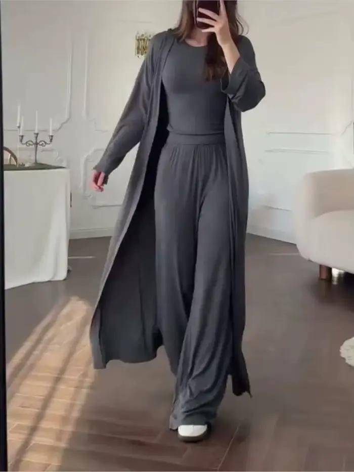 Ensemble 3 pièces élégant pour femme : gilet