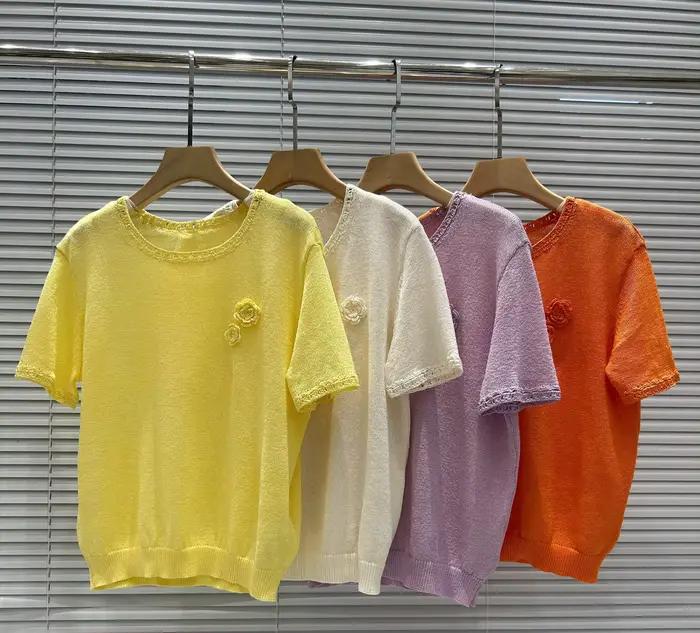 Pull tricoté à col rond pour femmes