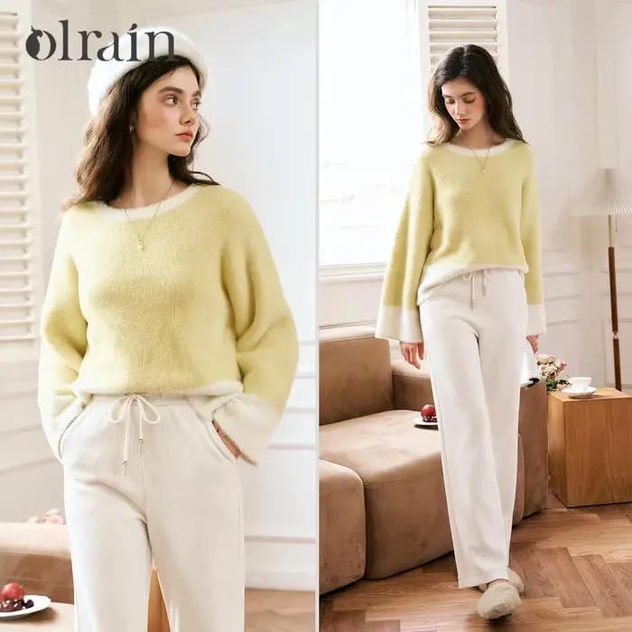 Pulls en tricot épissé pour femmes OLrain
