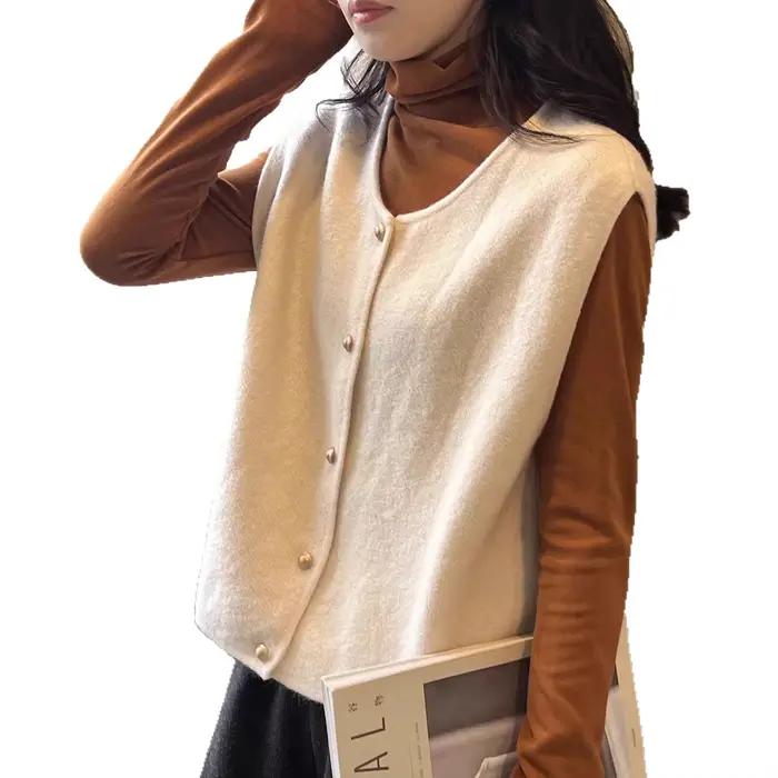 Gilet tricoté rétro pour femmes