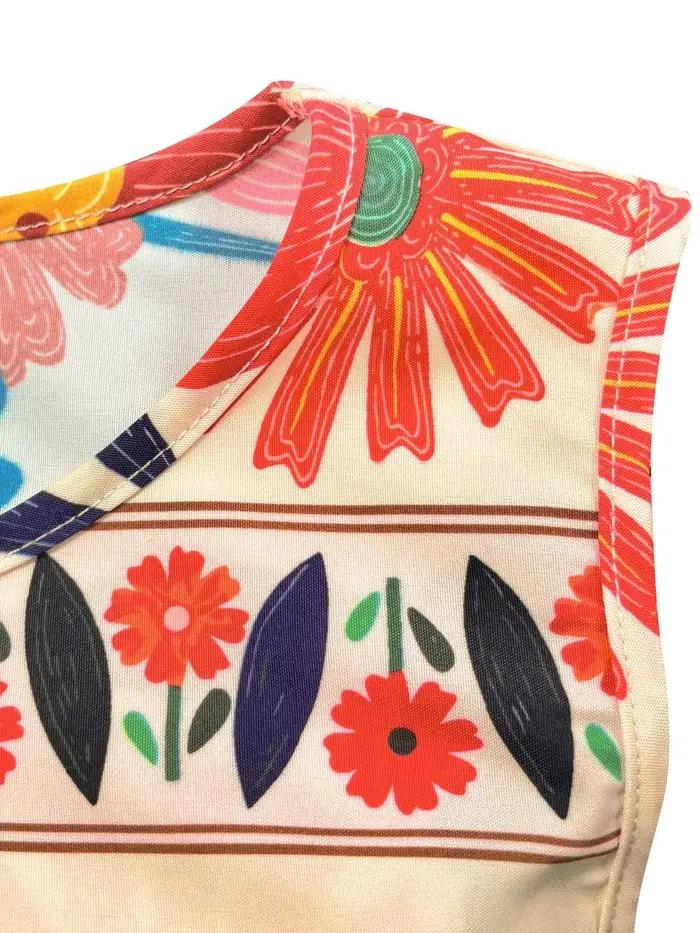 Gilet à imprimé floral pour femmes