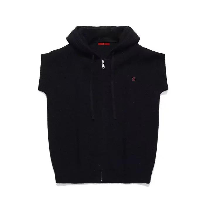 Gilet sans manches à capuche brodé avec logo CH