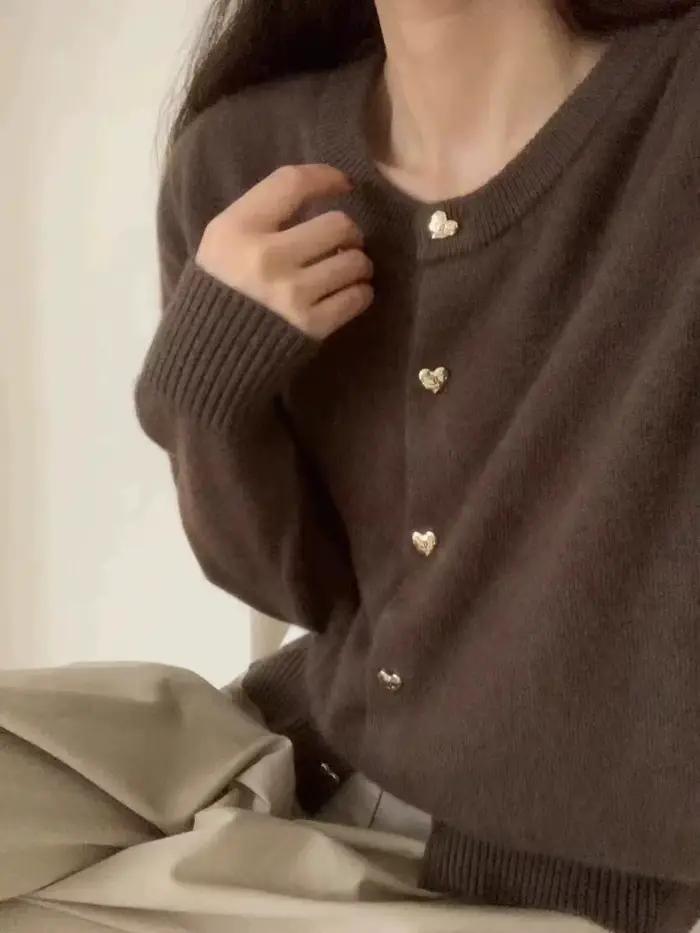Cardigan tricoté en cachemire pour femme