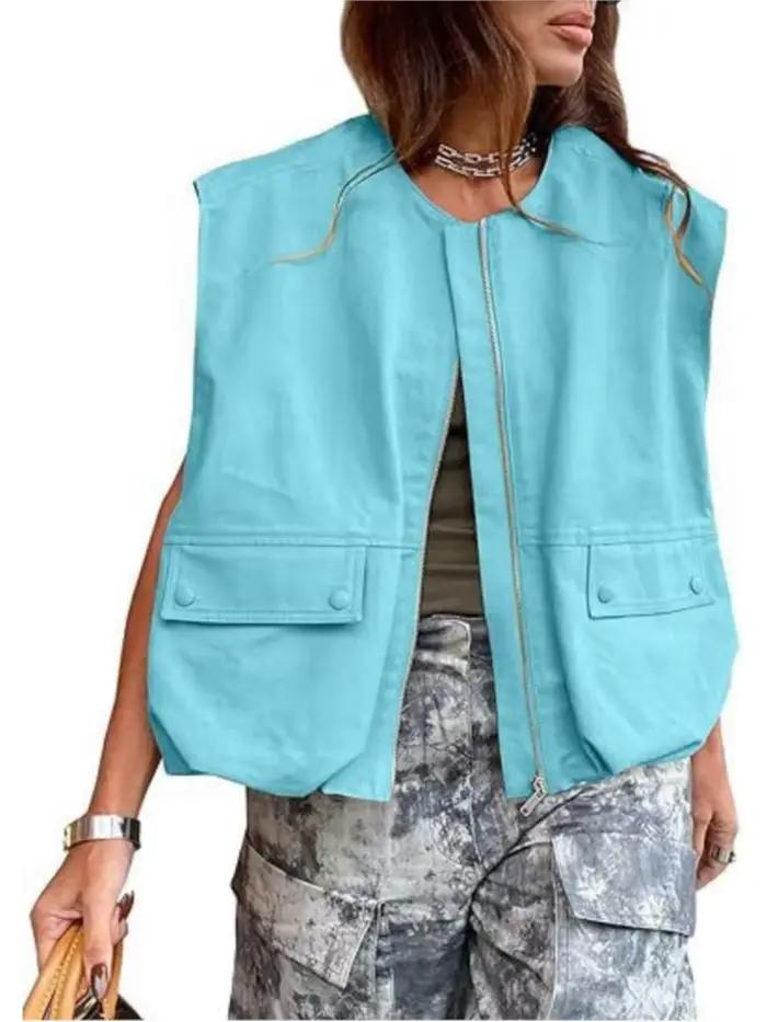 Gilet à fermeture éclair pour femmes