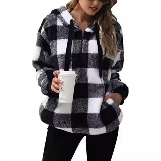 Sweat-shirts à carreaux pour femmes