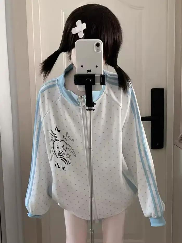 Sweatshirts rayés Kawaii doux pour femmes