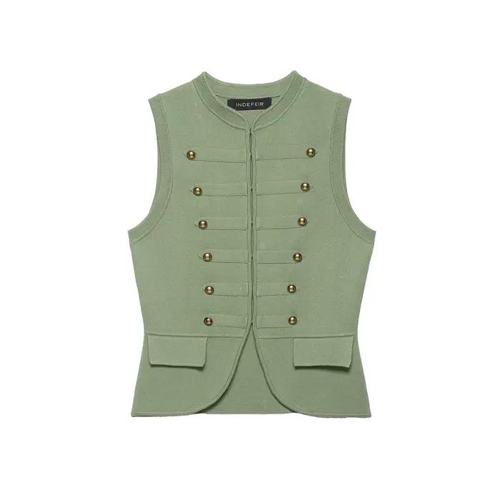 Gilet tricoté décontracté pour femme