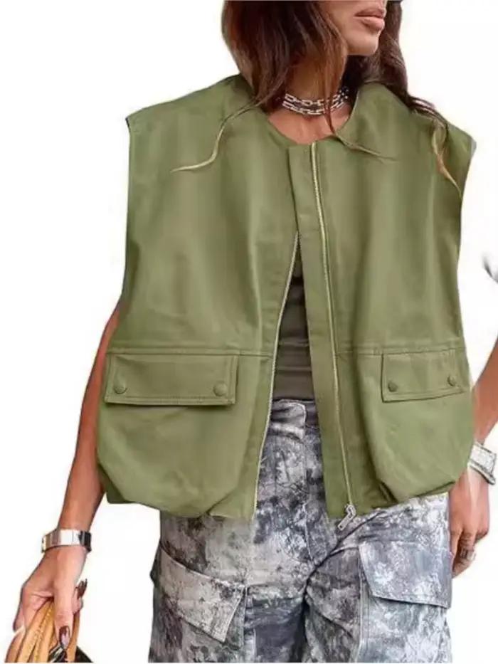 Gilet à fermeture éclair pour femmes