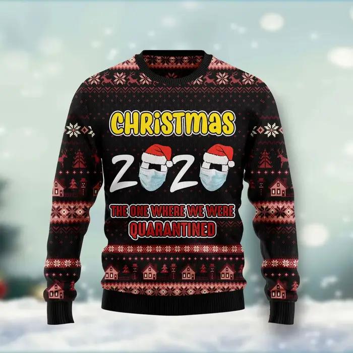 Pull de joyeux Noël imprimé en 3D pour hommes