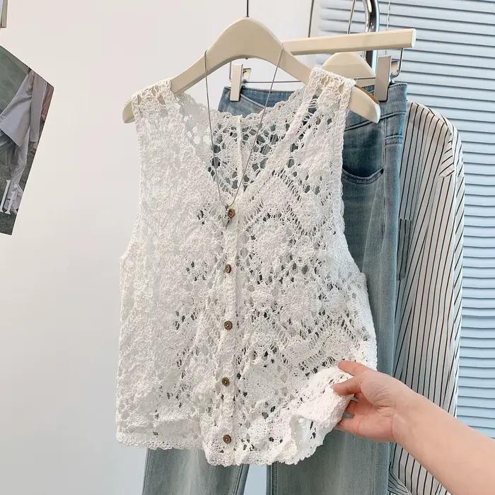 Gilet en crochet Granny Square pour femme
