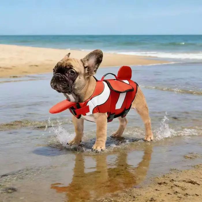 Gilet de sauvetage pour chiens avec protège-menton, maillot de bain respirant pour animaux de compagnie, gilet de flottabilité réglable pour la natation et la navigation des chiens
