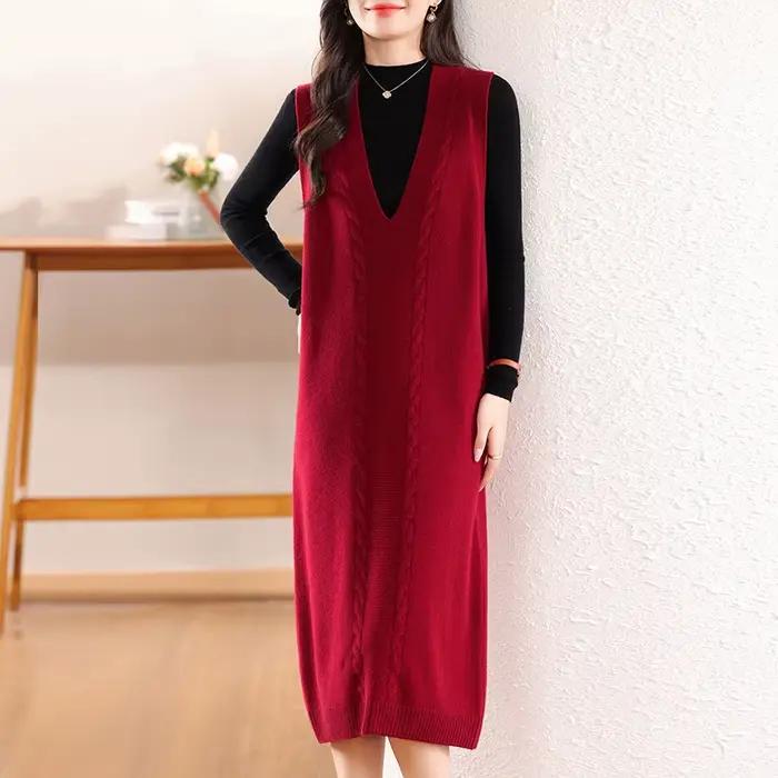 Robe en laine mérinos pour femme