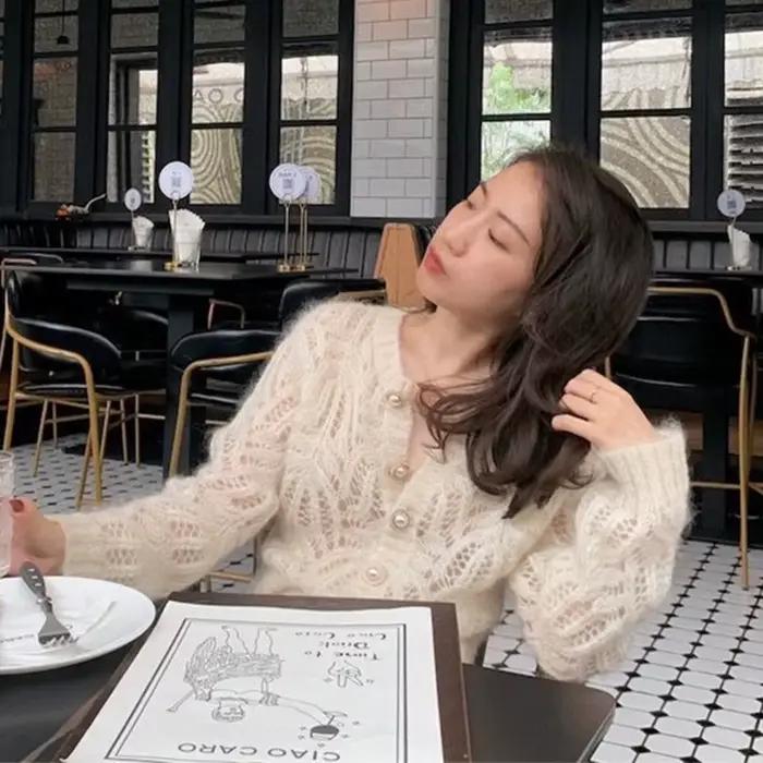 Cardigan Mohair de Style français pour femme
