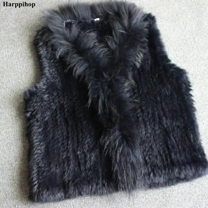 Gilet en Fourrure de Lapin group Naturelle pour Femme