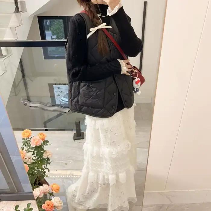 Gilet superposé léger en coton pour femmes