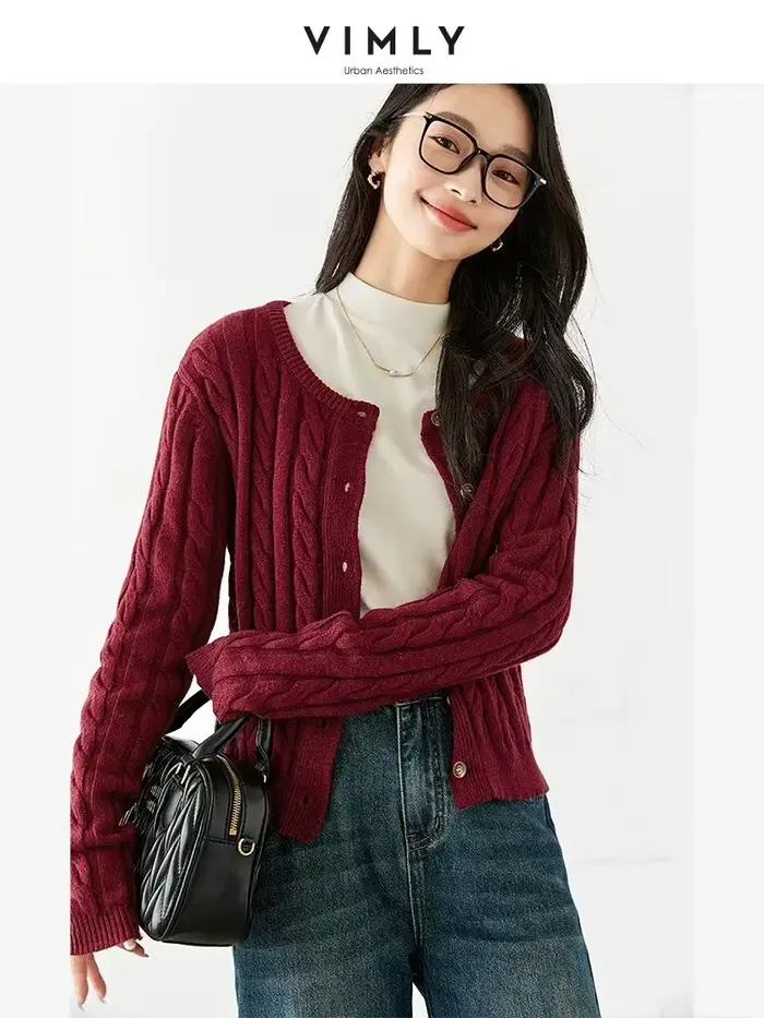 Cardigan en tricot décontracté VIMLY pour femme