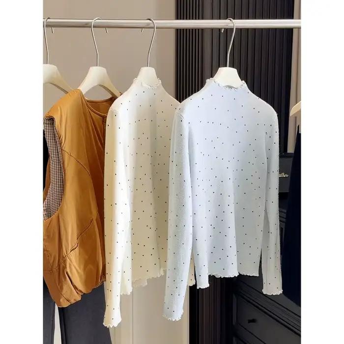 Pull à pois femmes à manches longues