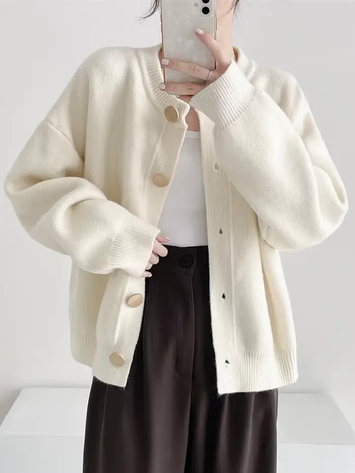 Cardigan à col rond pour femme