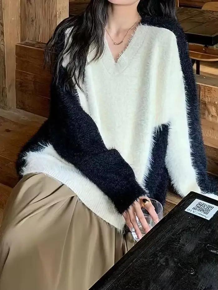 Pull tricoté en fibre douce pour vison, nouveau Style automne/hiver 2025