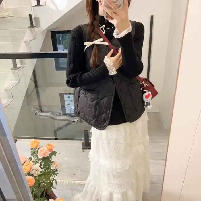 Gilet superposé léger en coton pour femmes