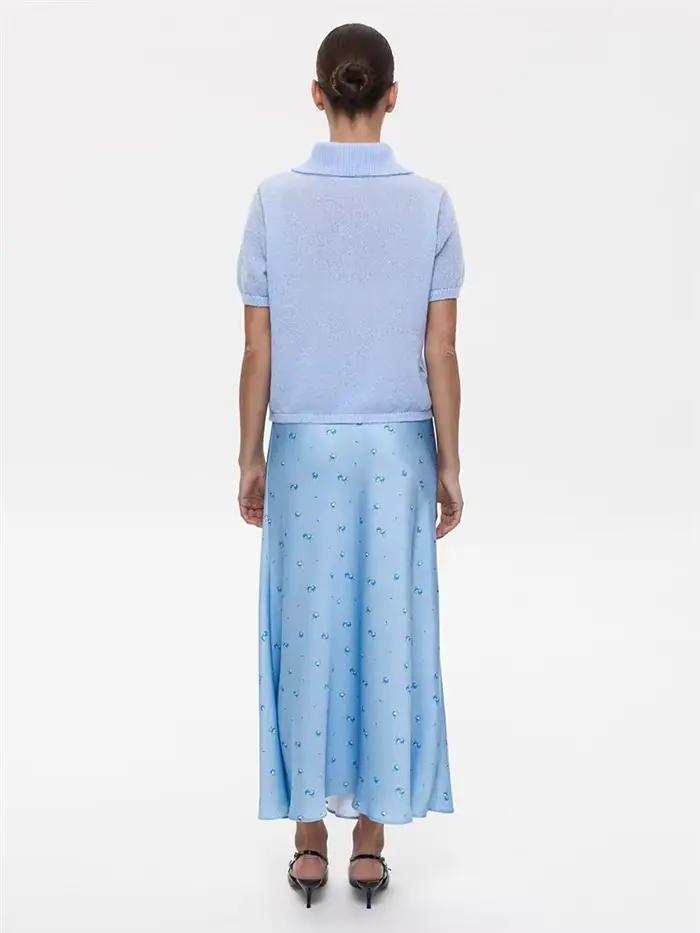Pull en tricot à manches courtes pour femmes