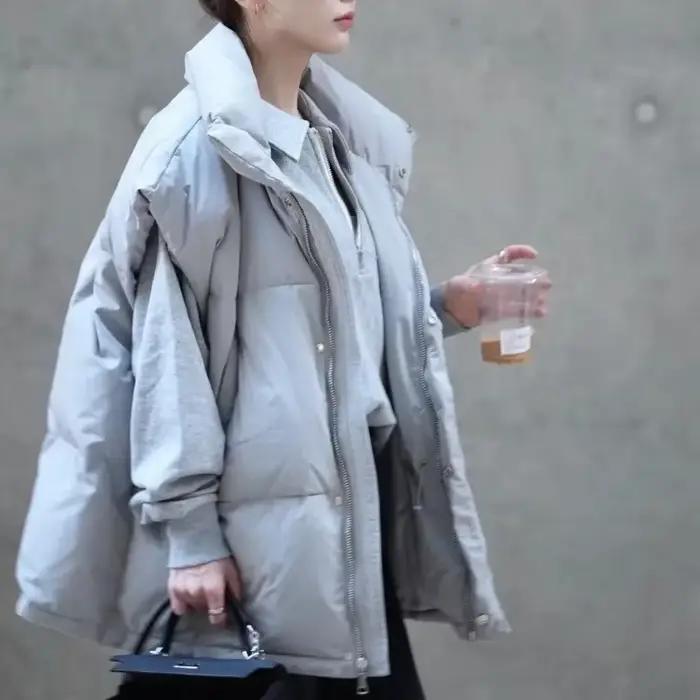 Couleur unie fermeture éclair femmes gilets assez chaud froid Demi-saison dame rembourré coton Giletes vêtements d'hiver élégant travail décontracté
