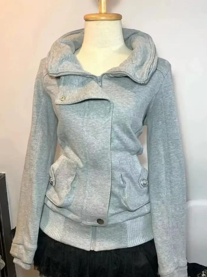 Sweat-shirt gris rétro pour femmes