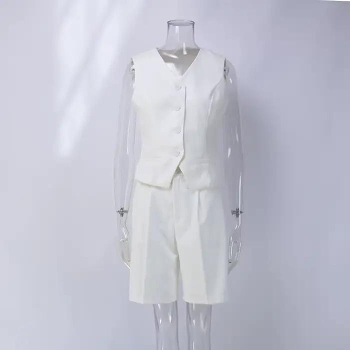 Gilet gilet costume 2026 printemps et été col en v simple boutonnage gilet droit costume short