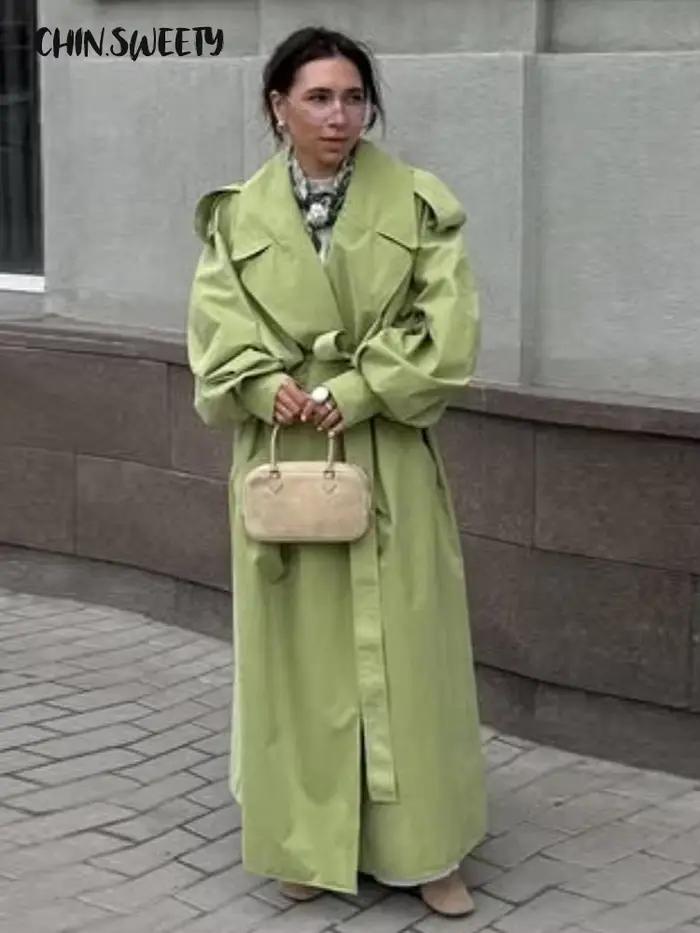 Veste coupe-vent décontractée verte ample pour femme