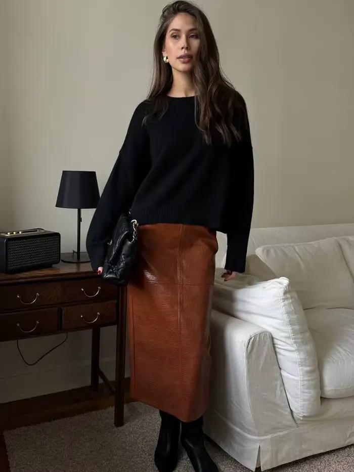 FSMG – pull tricoté à col rond pour femmes
