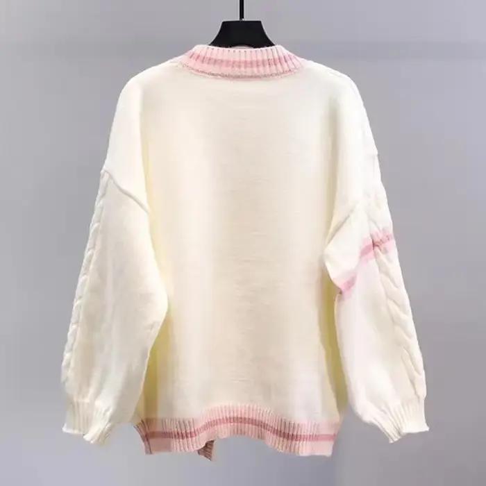 Cardigan tricoté à col en v pour femme
