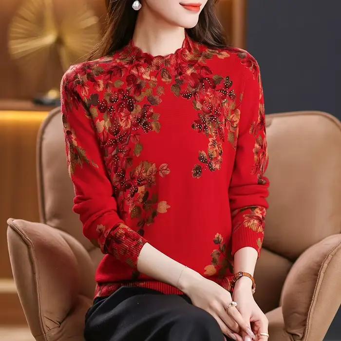 Chandails à imprimé Floral pour femmes