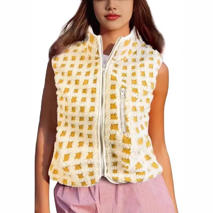 Gilet en polaire gaufré pour femme