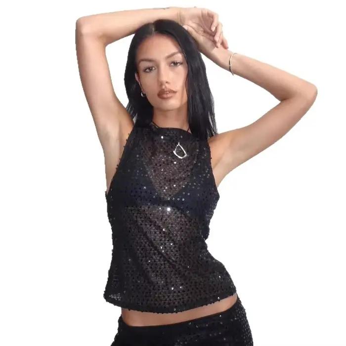 Gilet Sexy scintillant et ajusté pour femmes